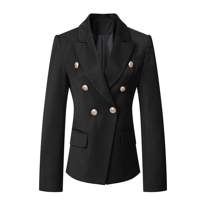 Damen Elegante Doppelreihige Blazerjacke mit goldenen Knöpfen Drune