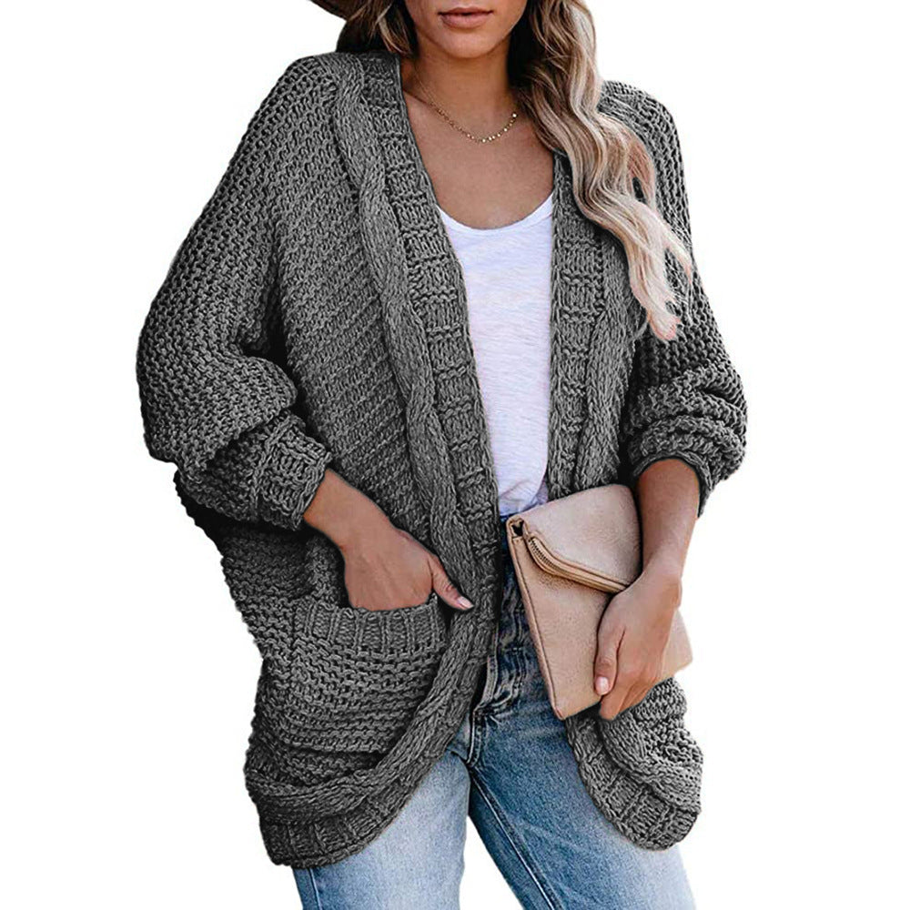 Damen Grobstrickcardigan mit lässiger Silhouette und großen Taschen Drune