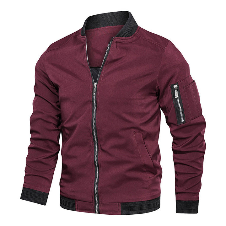 Herren Leichte Bomberjacke im Utility-Look mit Ärmeltasche und Rippbündchen Drune