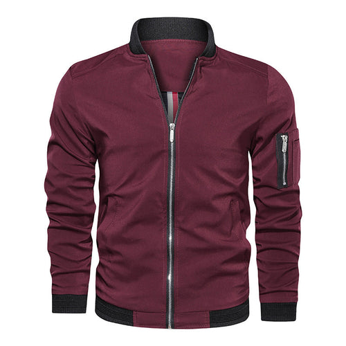 Herren Leichte Bomberjacke im Utility-Look mit Ärmeltasche und Rippbündchen Drune
