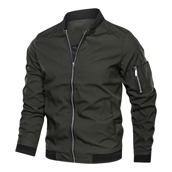 Herren Leichte Bomberjacke im Utility-Look mit Ärmeltasche und Rippbündchen Drune