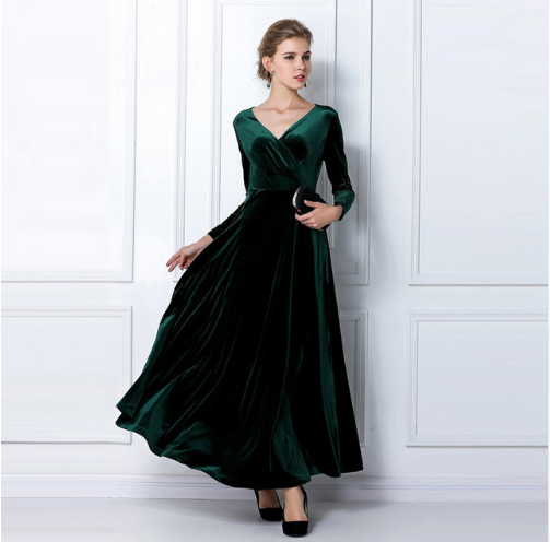 Drune | Glamorous Chic Kleid mit verdicktem V-Ausschnitt