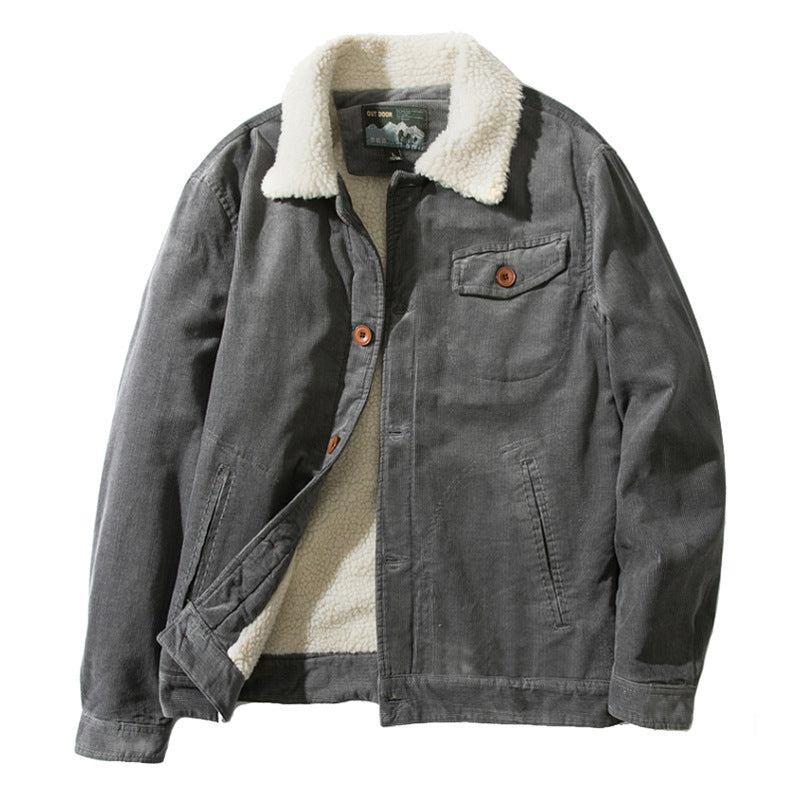 Herren Stylische Outdoor-Jacke mit Teddy-Futter Drune