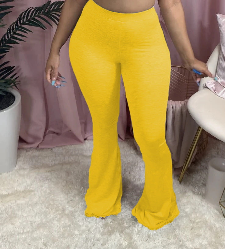 Damen Schlagleggings mit hohem Bund und elastischem Material Drune