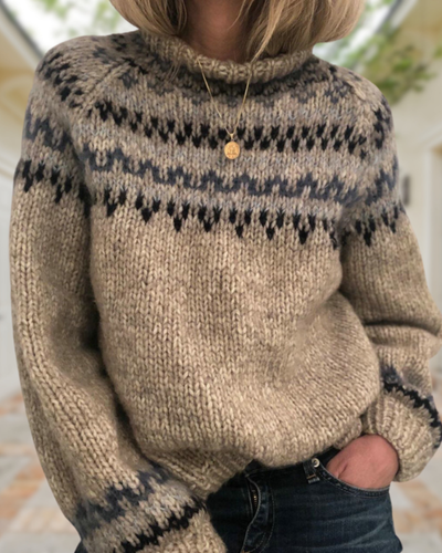 Drune | Klassisch Gemusterter Strickpulli