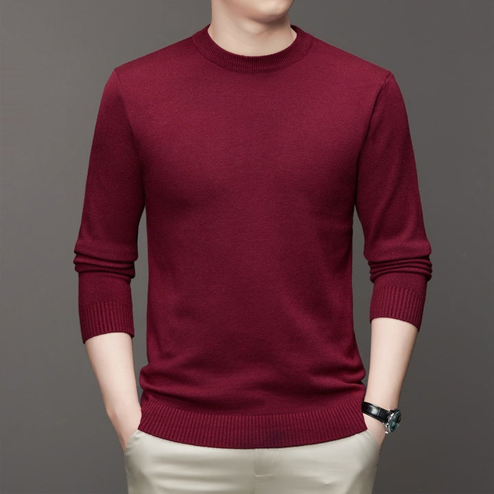 Herren-Strickpullover, Stehkragen, schmale Passform