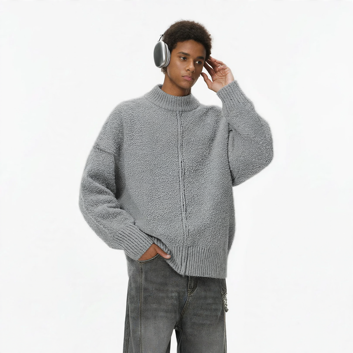 Herren-Strickjacke mit Stehkragen