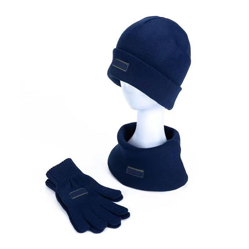 Winter-Set: Strickmütze, Nackenwärmer und Touchscreen-Handschuhe
