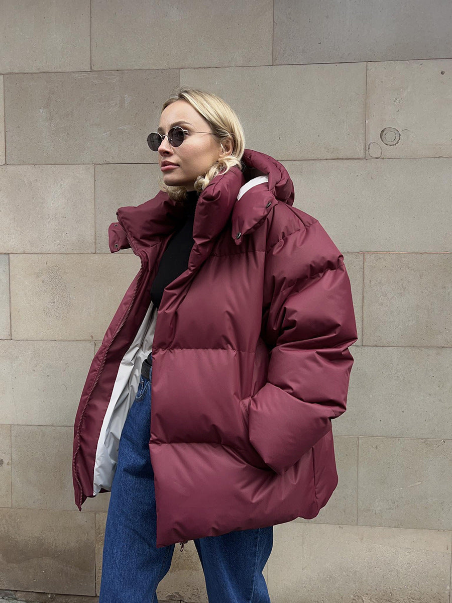 Drune | Eleganter Winter Kapuzen Baumwollmantel