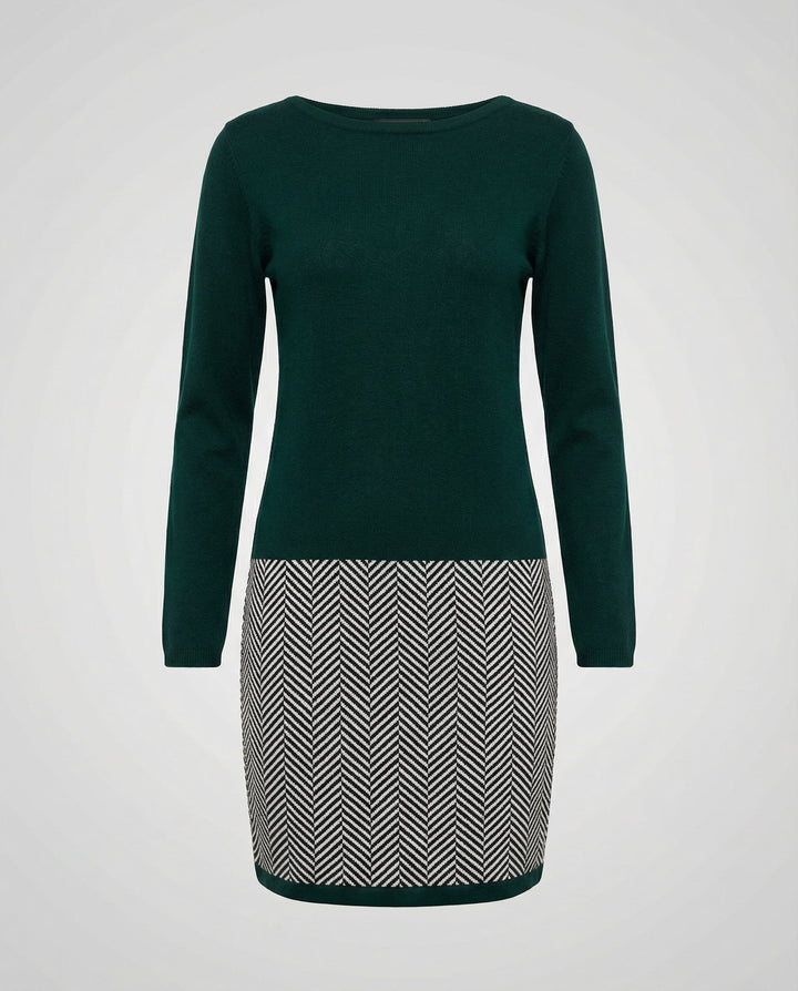 Schickes Hahnentritt Kleid Damen Drune