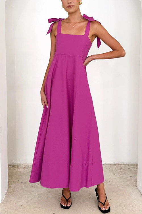 Drune | Rosiedress Schleifen-Schulter Empire Taille Swing Maxi Cami Kleid