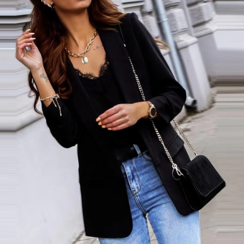 Drune | Stilvolle Damen Blazer mit Einzelknopfverschluss Ideal für Die Arbeit