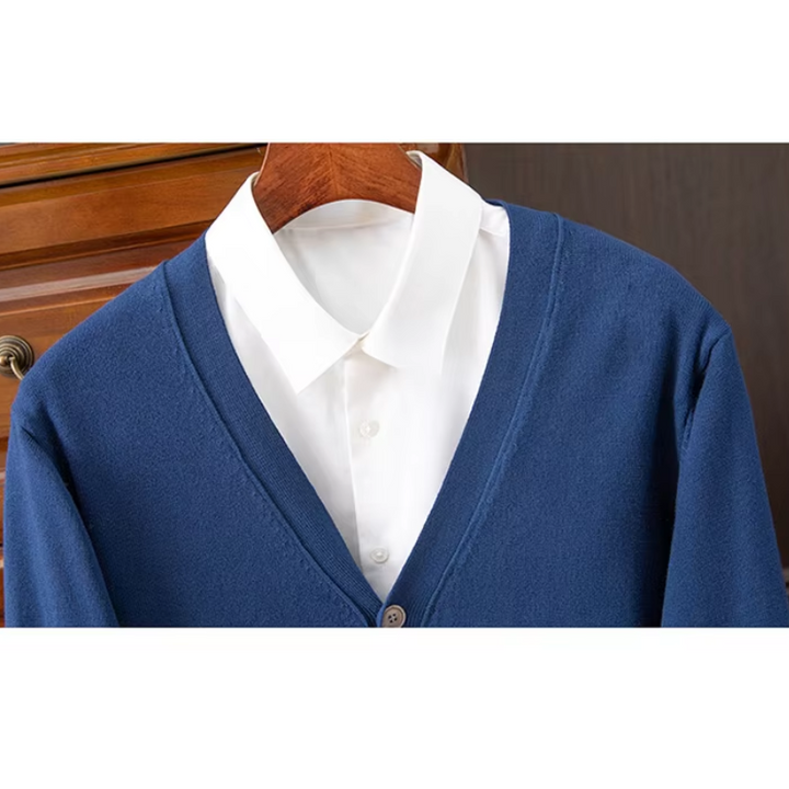 Drune | Herren Strickjacke Mit Knöpfen, Leichter Stoff, Klassischer V-ausschnitt