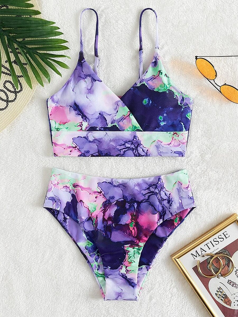 Drune Bikini | Eleganter Bikini mit Marmorprint