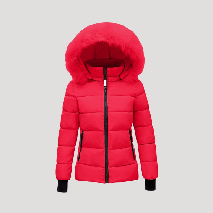 Drune | Damen Pufferjacke mit Pelzkapuze & Wattierte Jacke