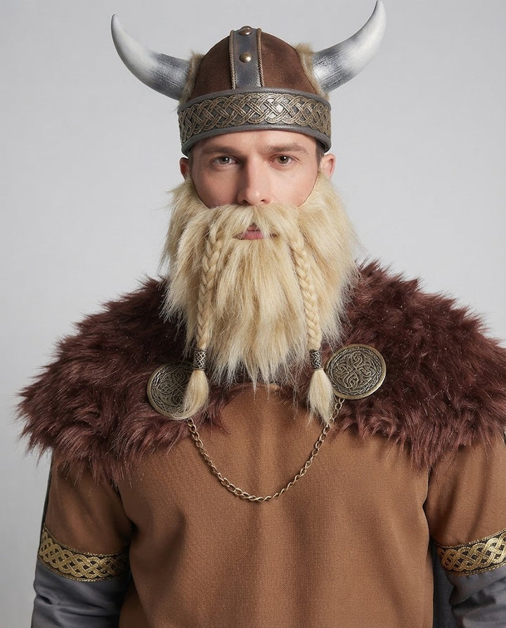 Herren Wikinger Kostüm mit detaillierten Verzierungen und hochwertigem Umhang Drune