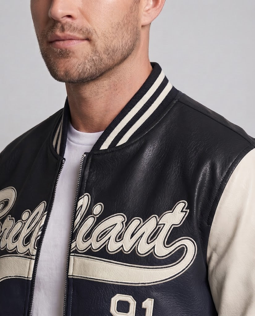 Herren Elegante Bomberjacke mit gesticktem Design Drune