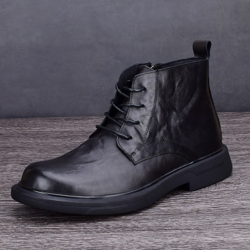 Gefütterte Herren-Lederstiefel für den Winter