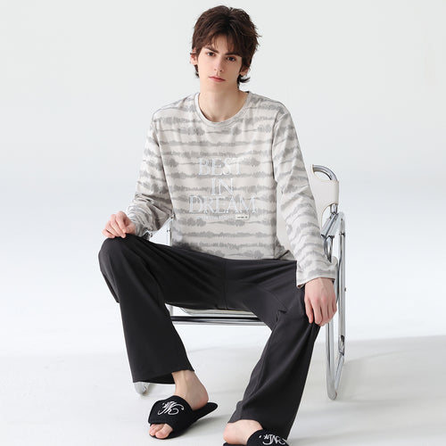 Herren-Pyjama-Set aus 100% Baumwolle, kariert