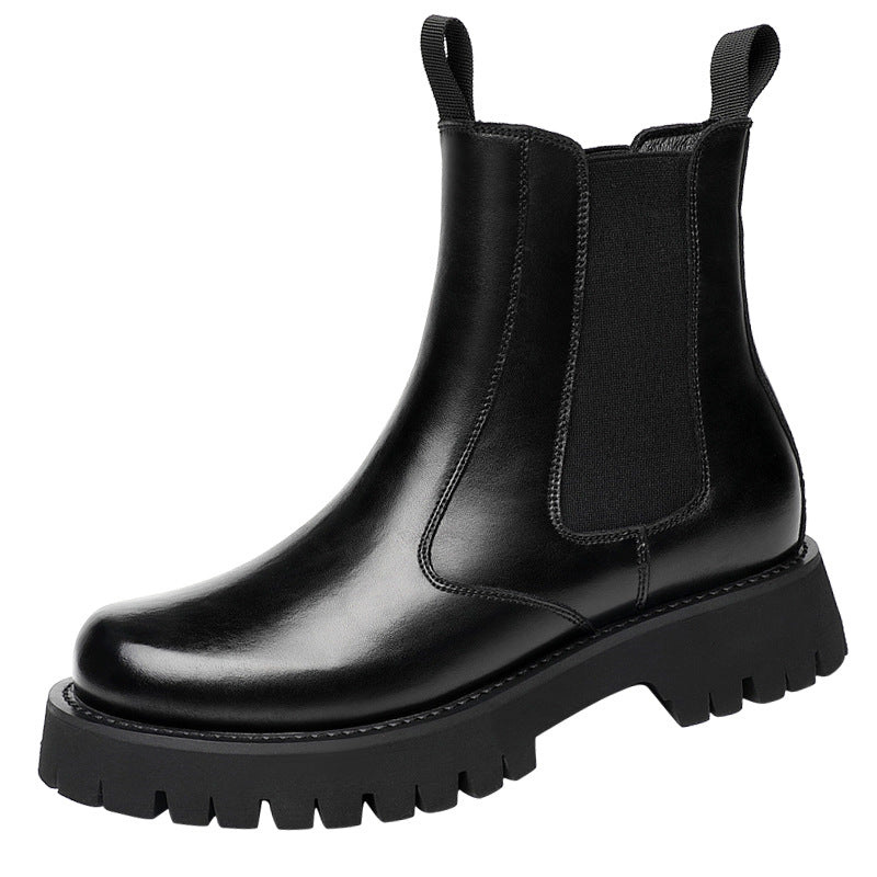 Herren-Martinsstiefel, Echtleder, gefüttert, Plateau