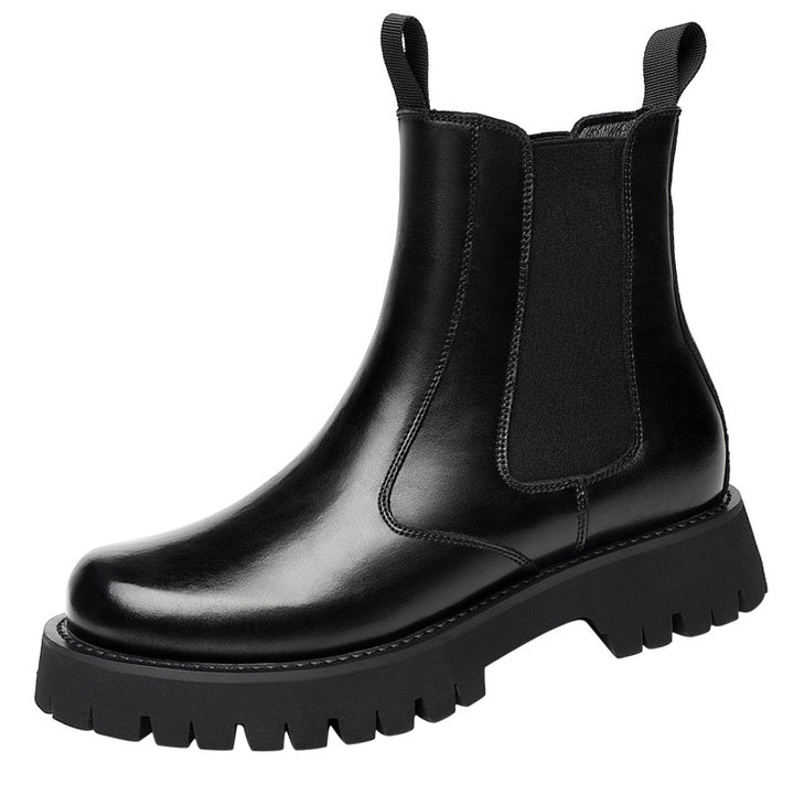 Herren-Martinsstiefel, Echtleder, gefüttert, Plateau
