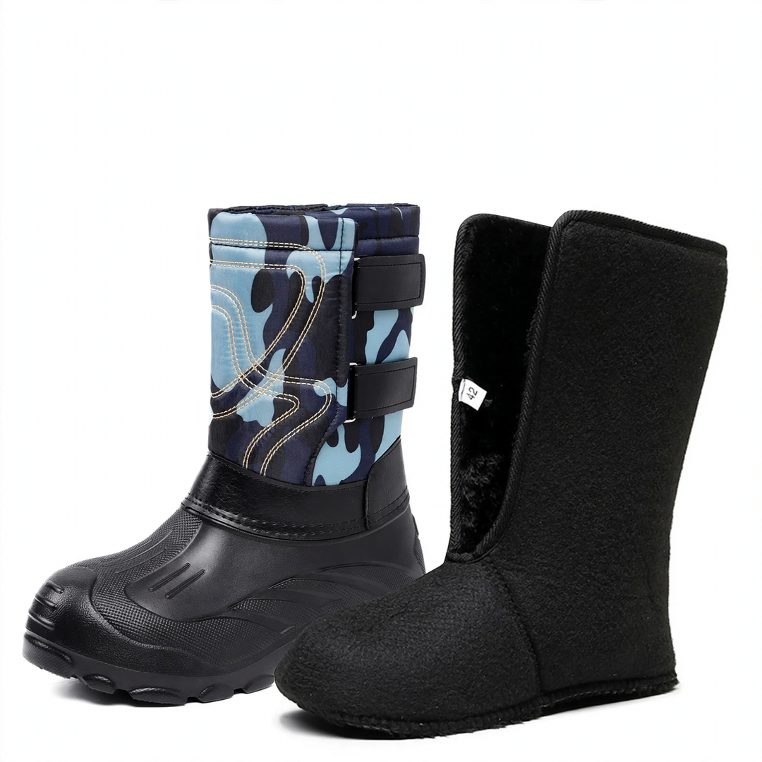 Gefütterte Herren-Winterstiefel zum Hineinschlüpfen