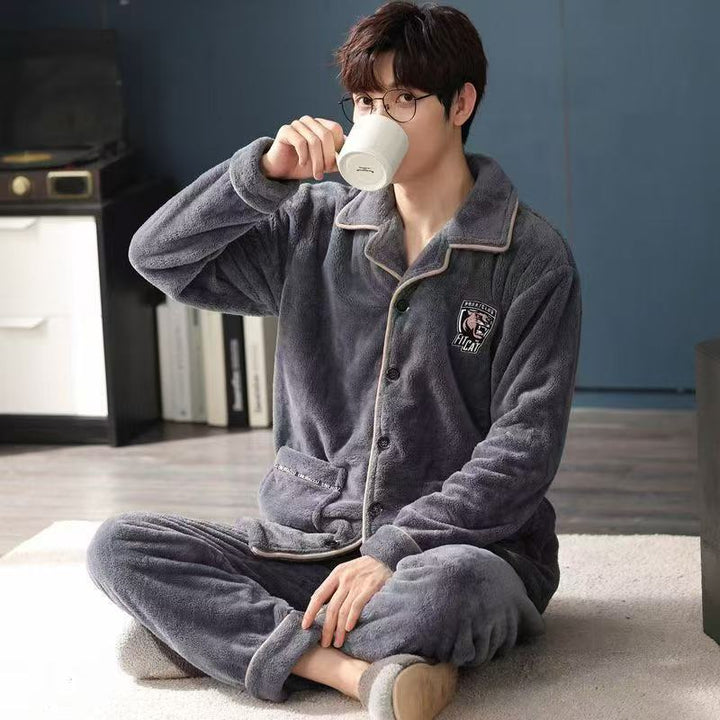 Warmer Herren-Pyjama aus Flanell für den Winter