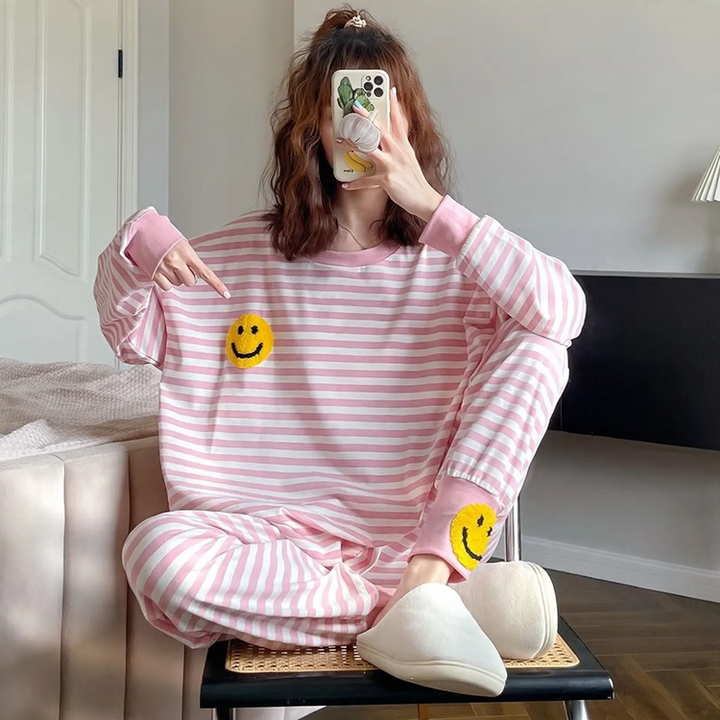 Warmes Pyjama-Set, Gefüttert, Große Größen