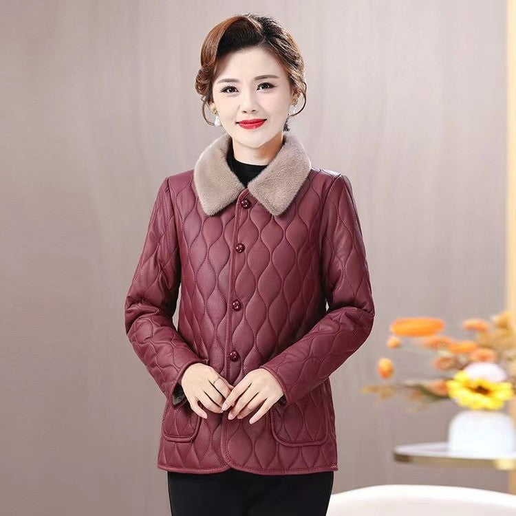 Damen-Winterjacke, gefüttert, für Mütter, elegant