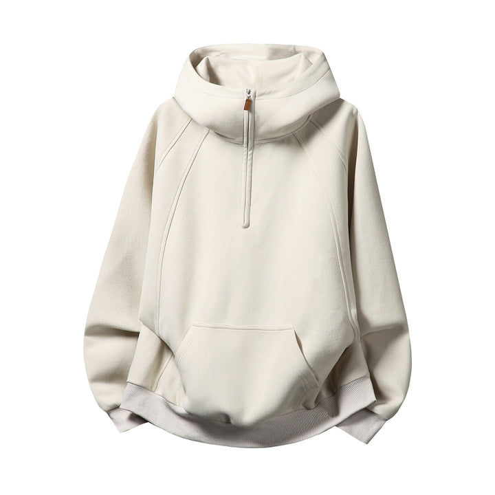 Unisex-Kapuzenpullover mit Reißverschluss und Stehkragen
