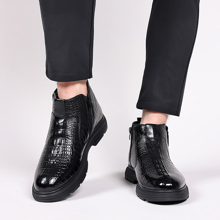 Elegante Herren-Lederstiefel, gefüttert