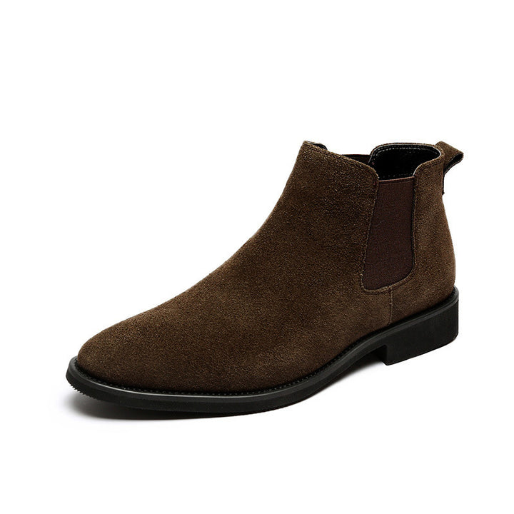 Herren-Chelsea-Boots, Leder, gefüttert, S18-J