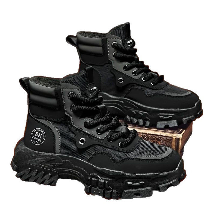 Gefütterte Herren-Winterstiefel mit Plateausohle