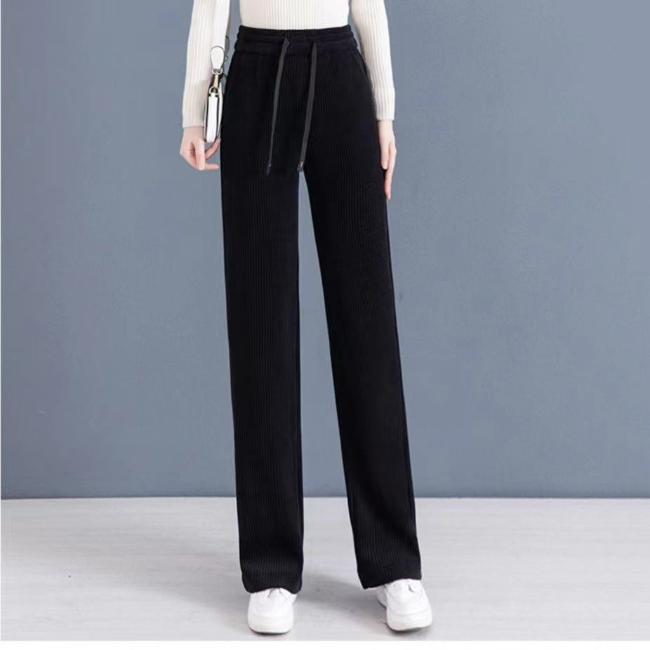 Damen-Freizeithose, Cord, schmaler Schnitt, gefüttert