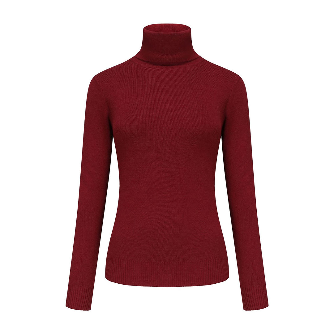 Damen-Rollkragenpullover, Strick, einfarbig