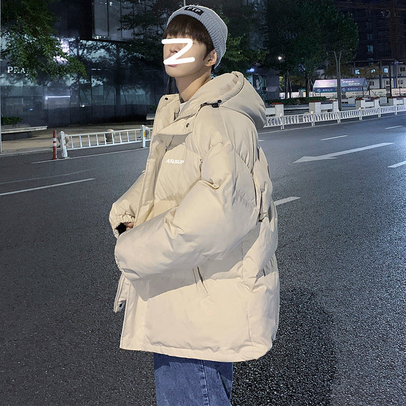 Gefütterte Herren-Kapuzenjacke im Oversize-Stil