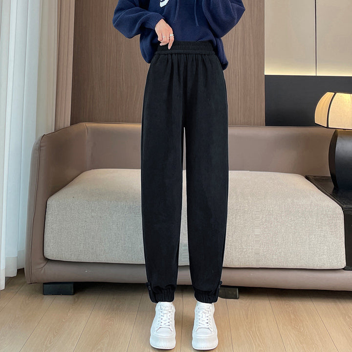 Damen-Freizeithose aus Chenille mit Bündchen