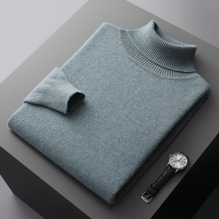 Herren-Rollkragenpullover aus 100% Wolle, große Größen