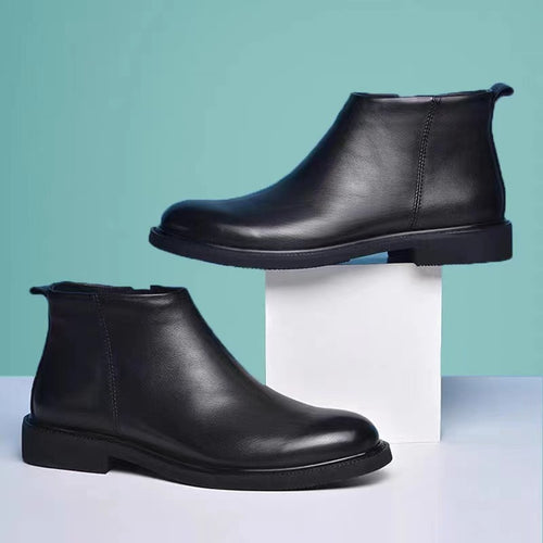 Herren Chelsea-Stiefel, schlichtes Design, Kunstleder