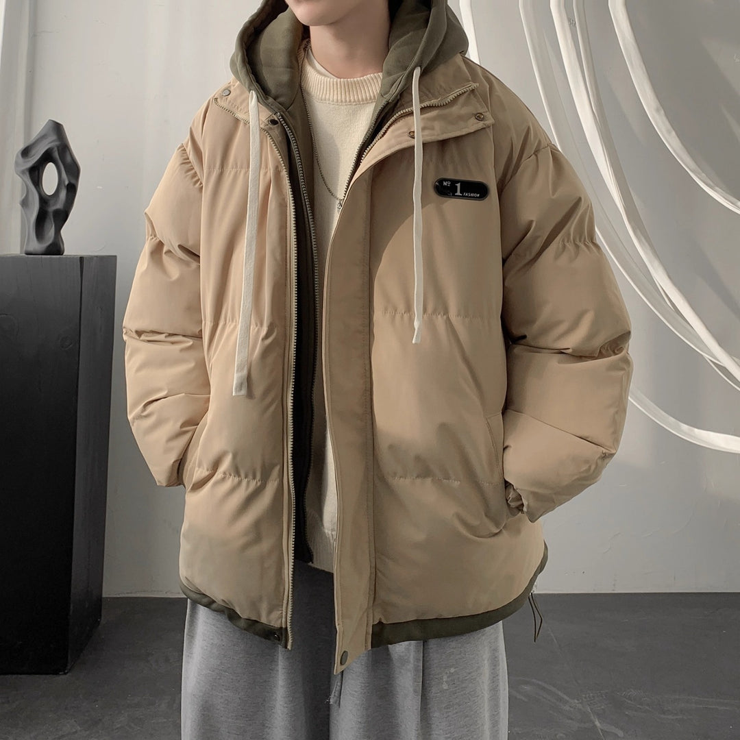 Herren Winterjacke, Kapuze, gefüttert, lockerer Schnitt