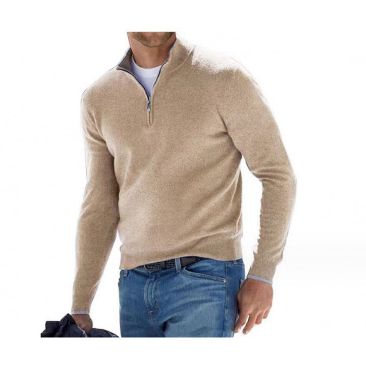 Herren-Langarm-Kaschmirpullover, schlichtes Design