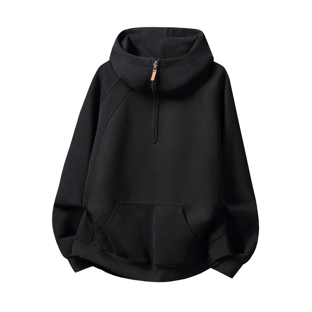 Unisex-Kapuzenpullover mit Reißverschluss und Stehkragen