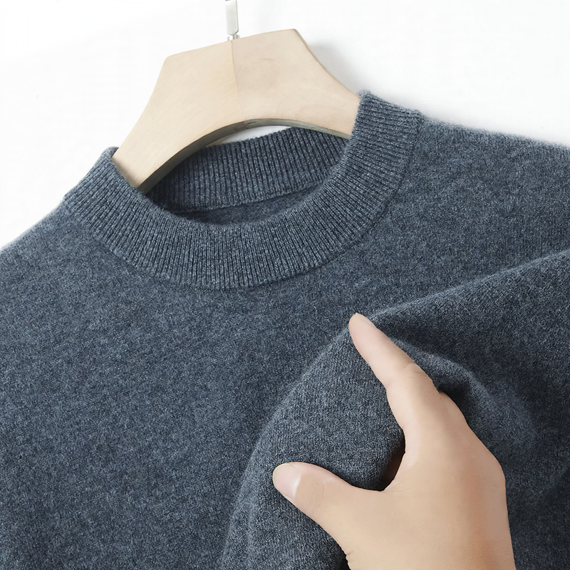 Herren-Kaschmirpullover, einfarbig, wärmend