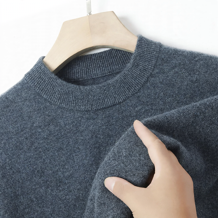 Herren-Kaschmirpullover, einfarbig, wärmend