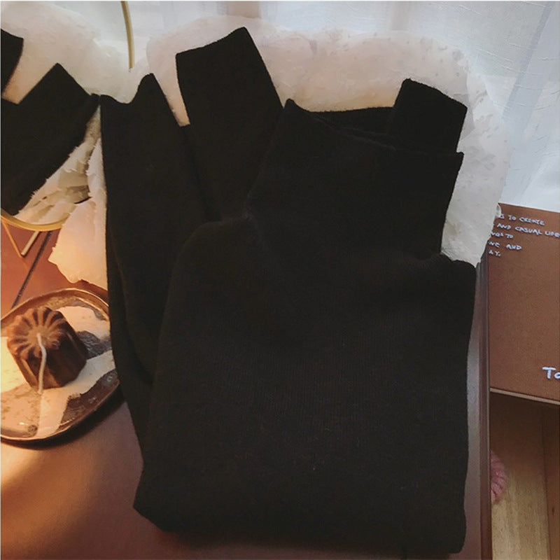 Damen-Rollkragenpullover, einfarbig, Strick
