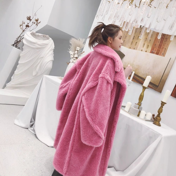 Lockerer Damen-Wintermantel in Teddy-Optik