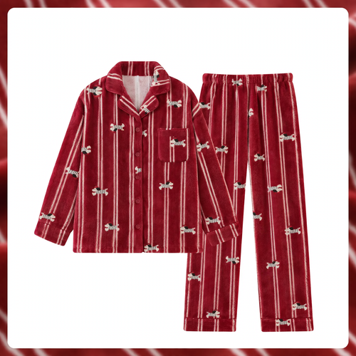 Herren-Pyjama-Set, Korallenfleece, warm