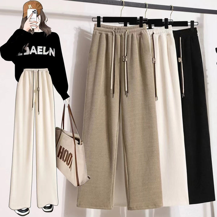 Fein-Cord-Weithose für Damen, hoher Bund