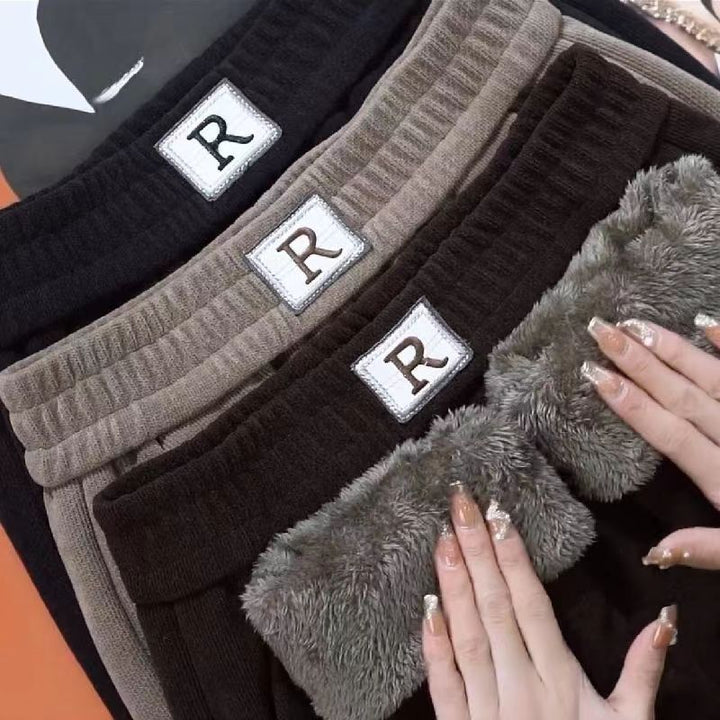 Damen-Freizeithose, Cord, gefüttert, weiter Schnitt