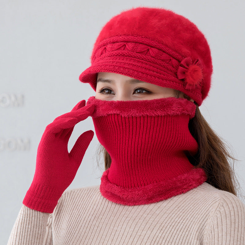 Strickmütze und Schal Set, warm